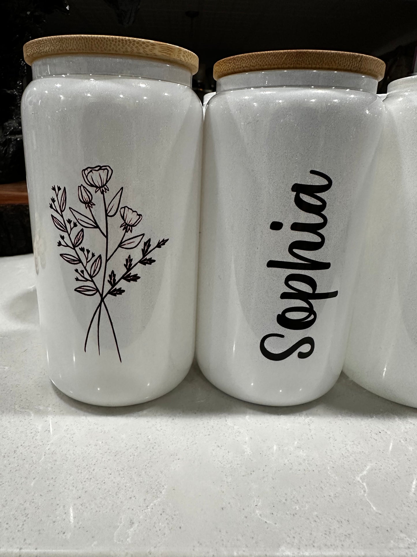 16oz Personalized Wildflower Shimmer Cup