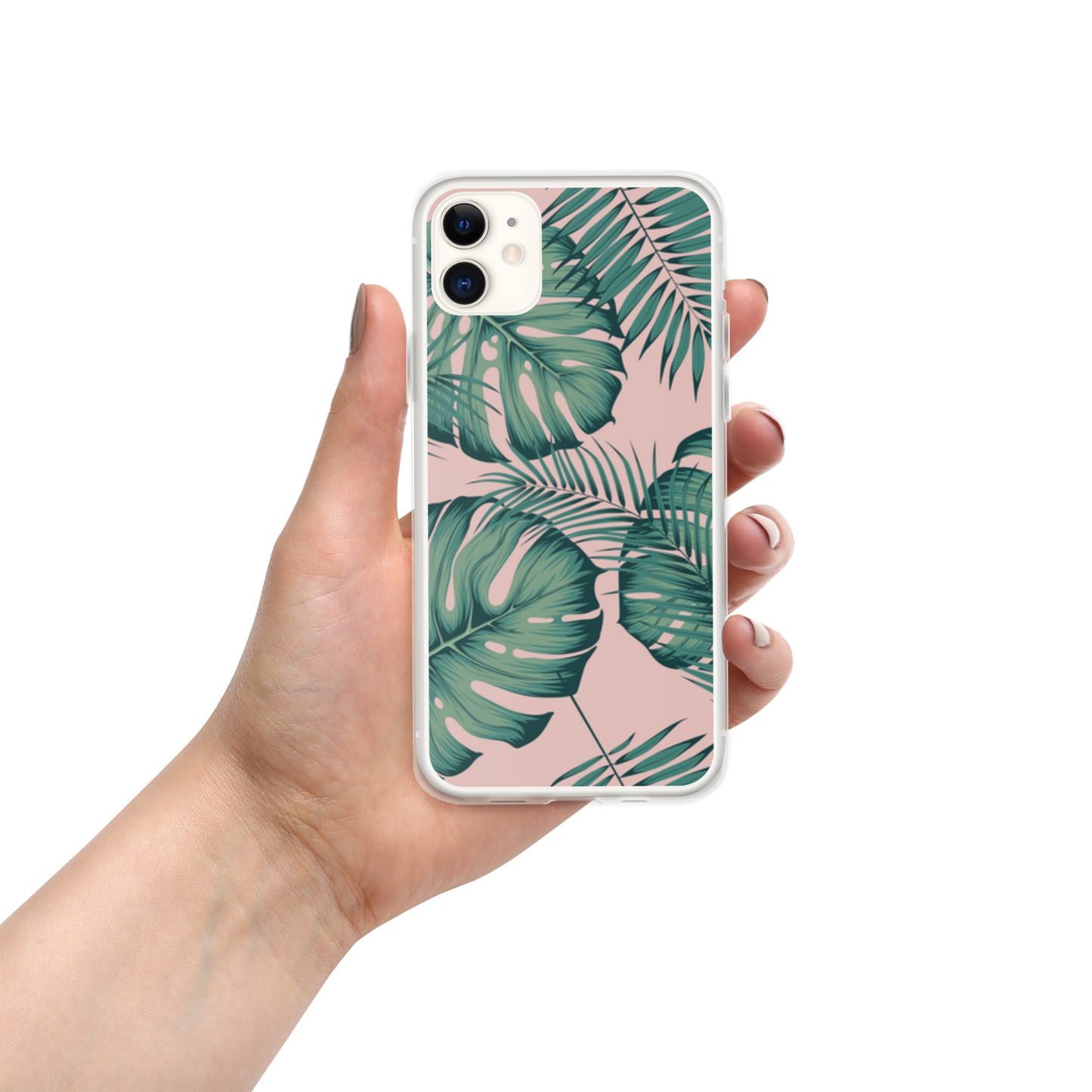 Monstera with Pink Clear Case for iPhone®