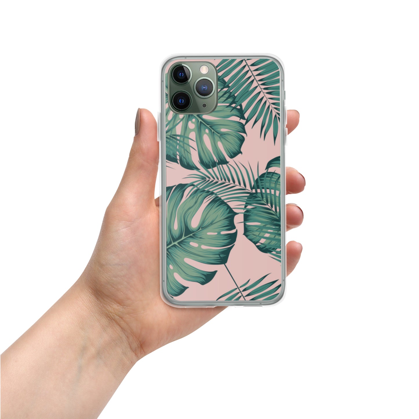 Monstera with Pink Clear Case for iPhone®