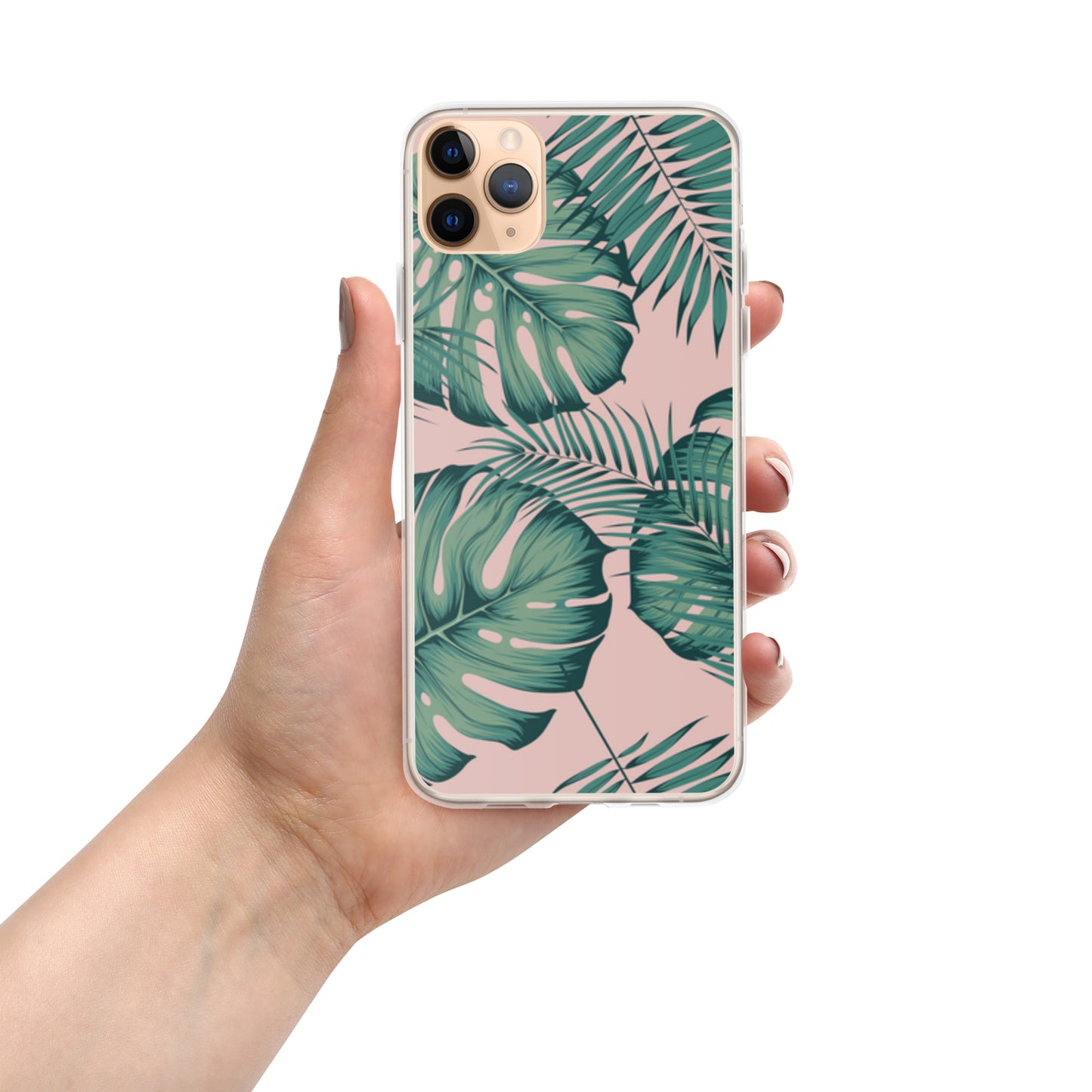 Monstera with Pink Clear Case for iPhone®