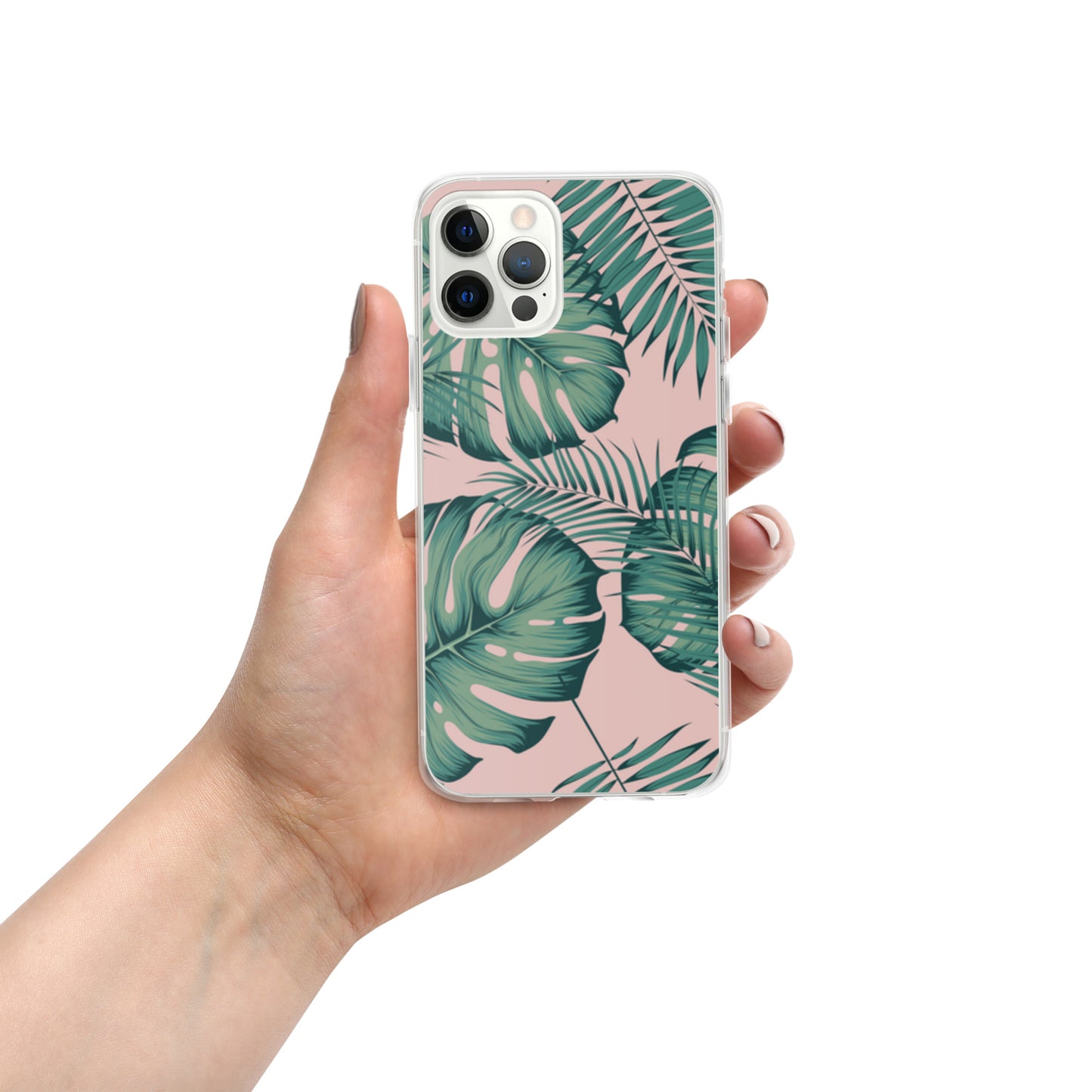 Monstera with Pink Clear Case for iPhone®