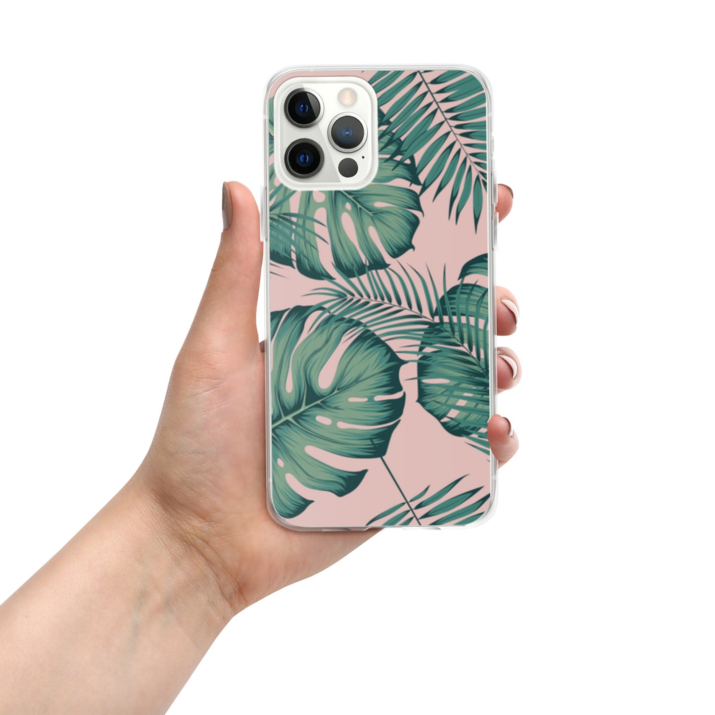 Monstera with Pink Clear Case for iPhone®