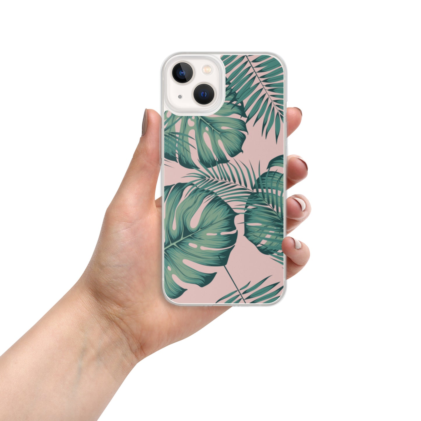 Monstera with Pink Clear Case for iPhone®