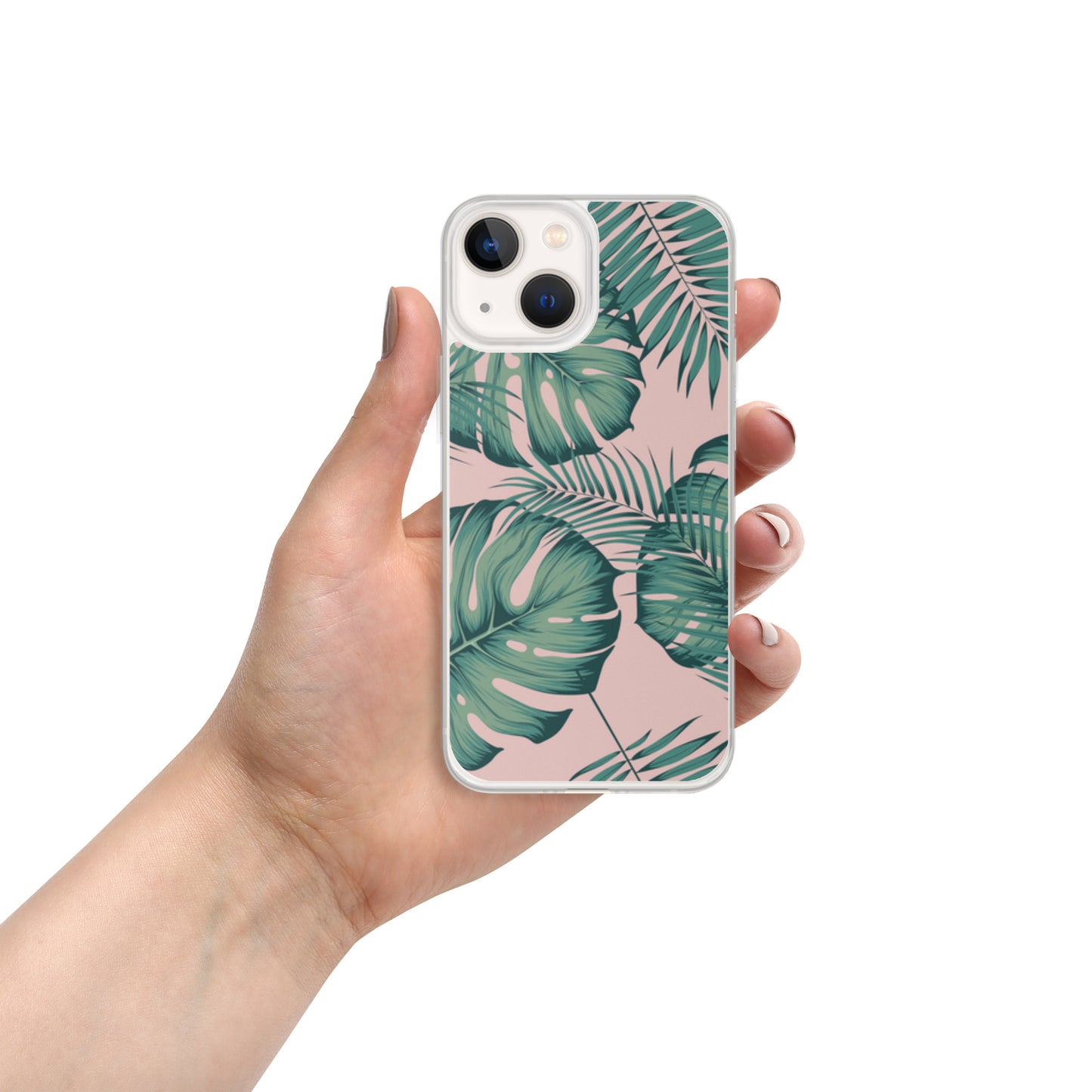 Monstera with Pink Clear Case for iPhone®