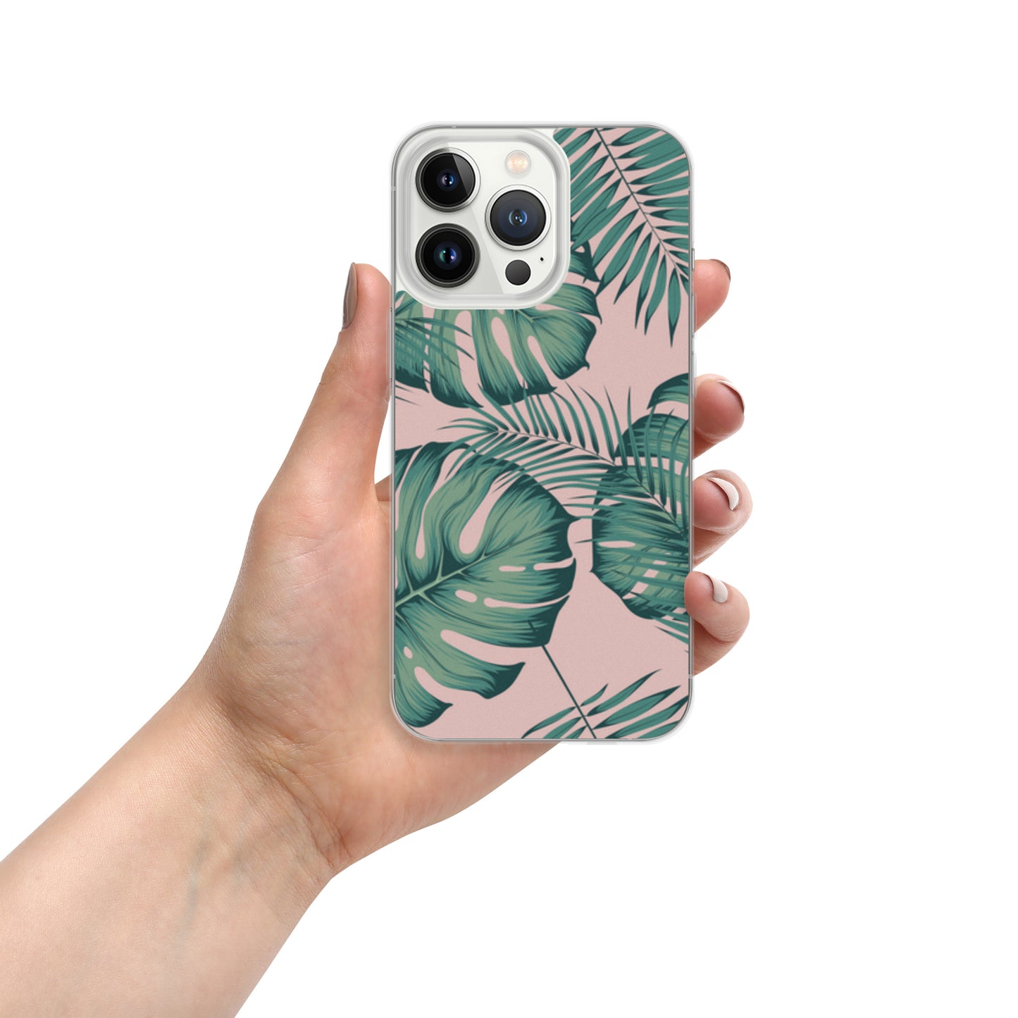 Monstera with Pink Clear Case for iPhone®