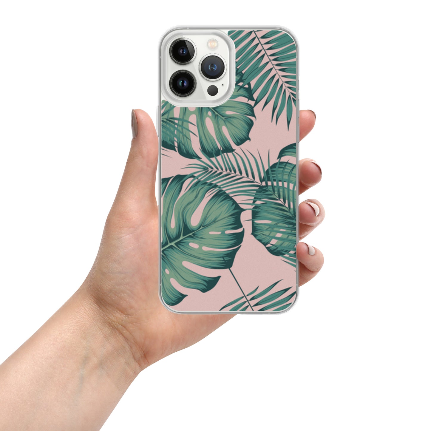 Monstera with Pink Clear Case for iPhone®