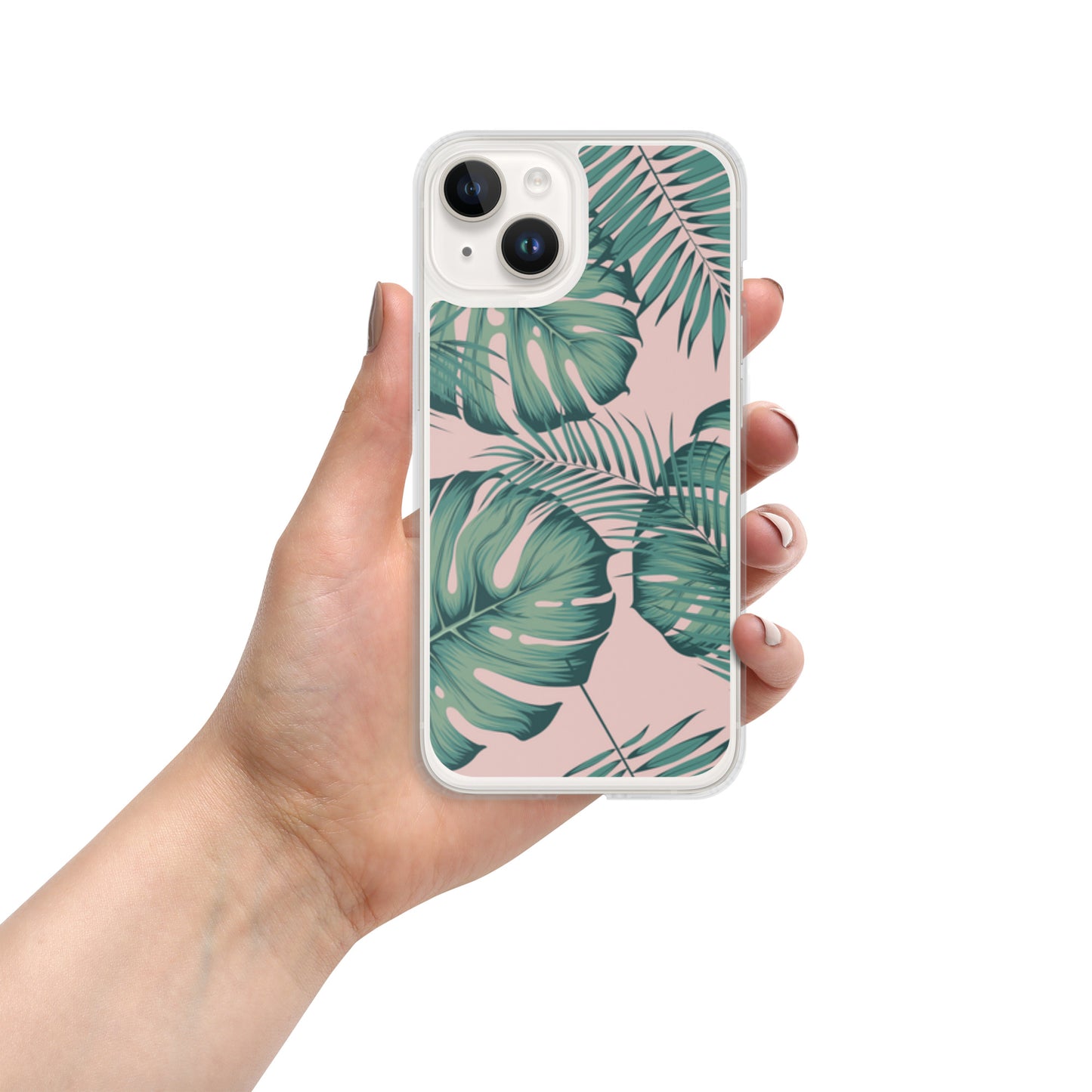 Monstera with Pink Clear Case for iPhone®