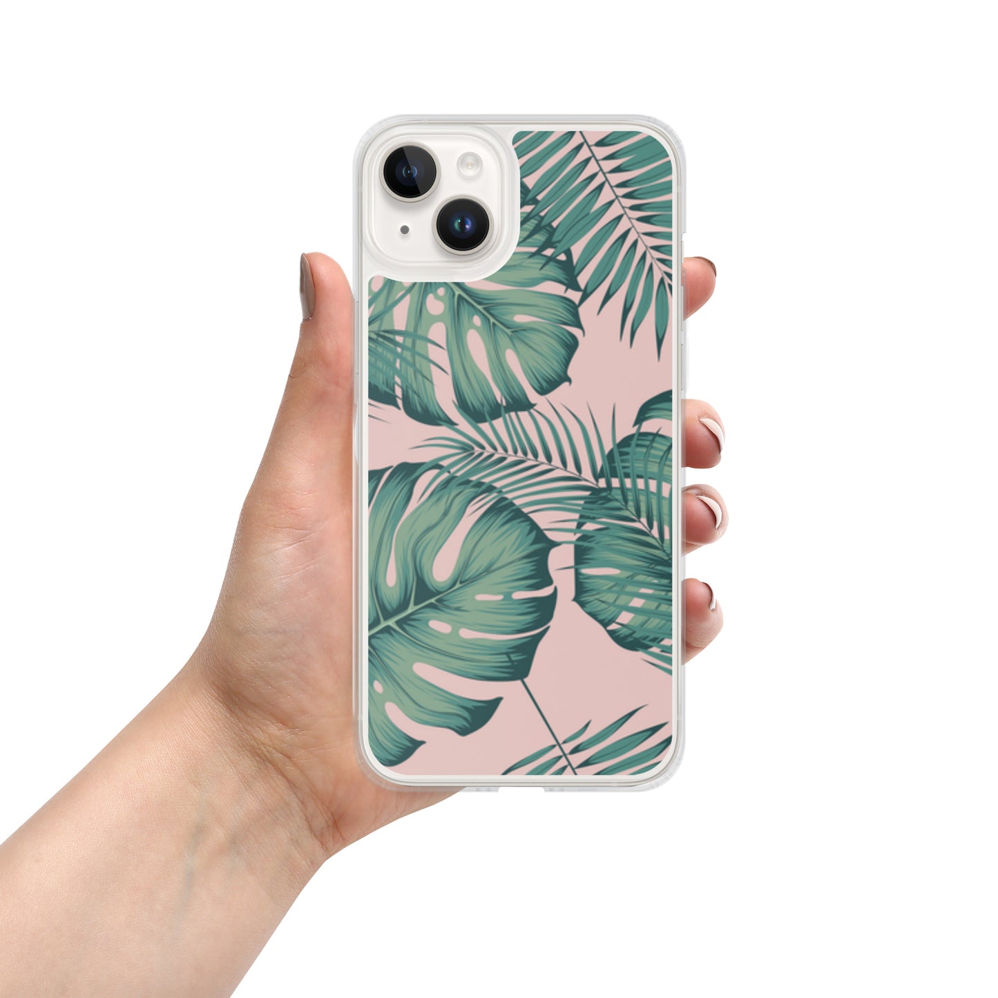 Monstera with Pink Clear Case for iPhone®