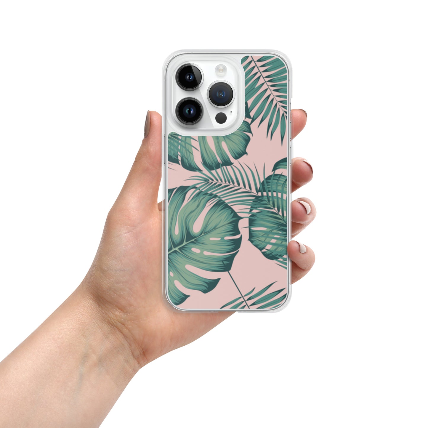 Monstera with Pink Clear Case for iPhone®