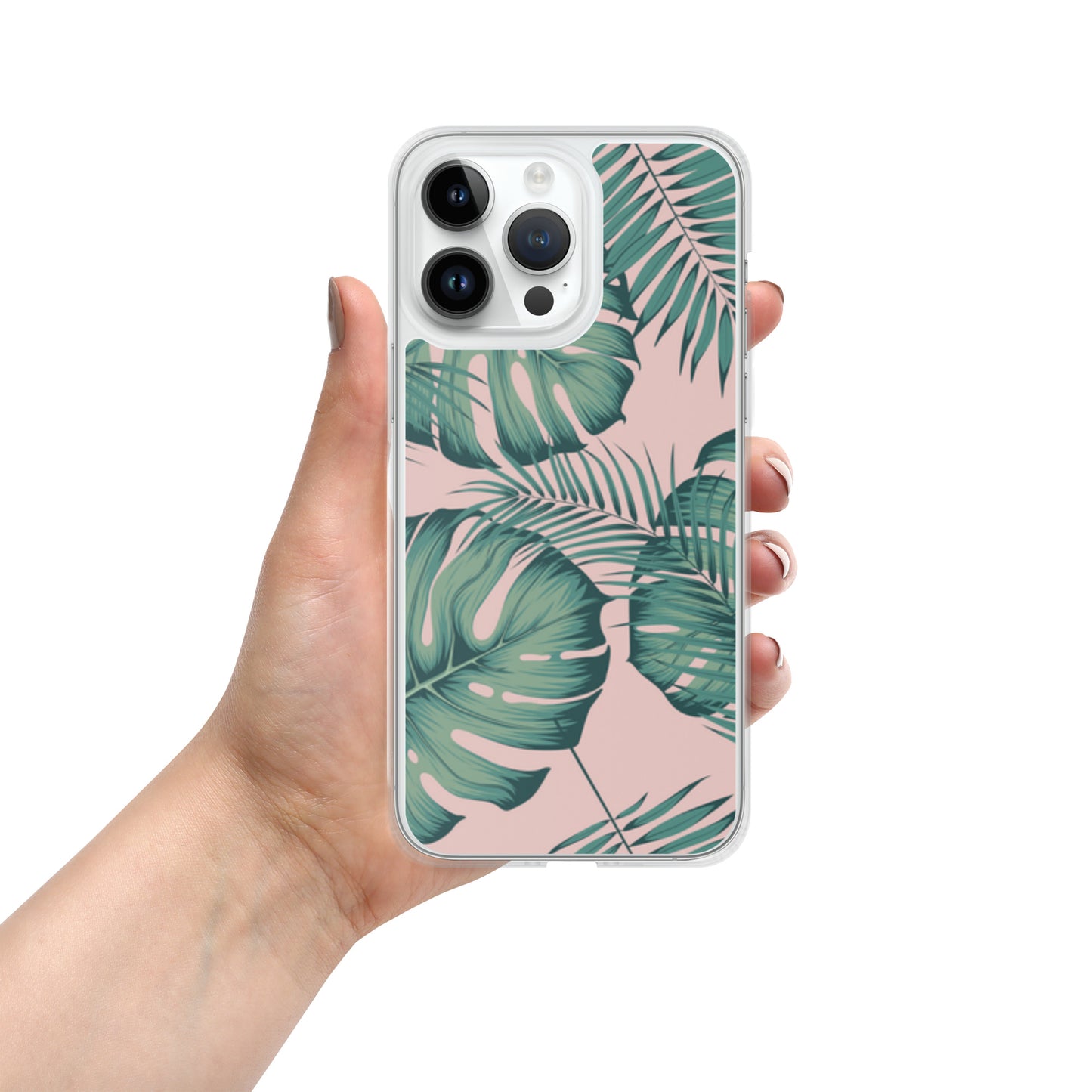 Monstera with Pink Clear Case for iPhone®