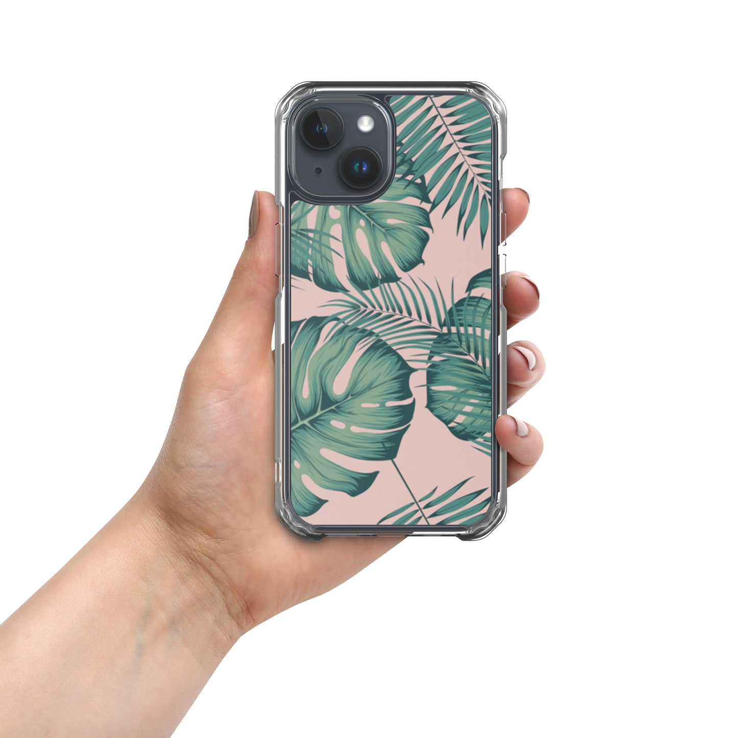 Monstera with Pink Clear Case for iPhone®