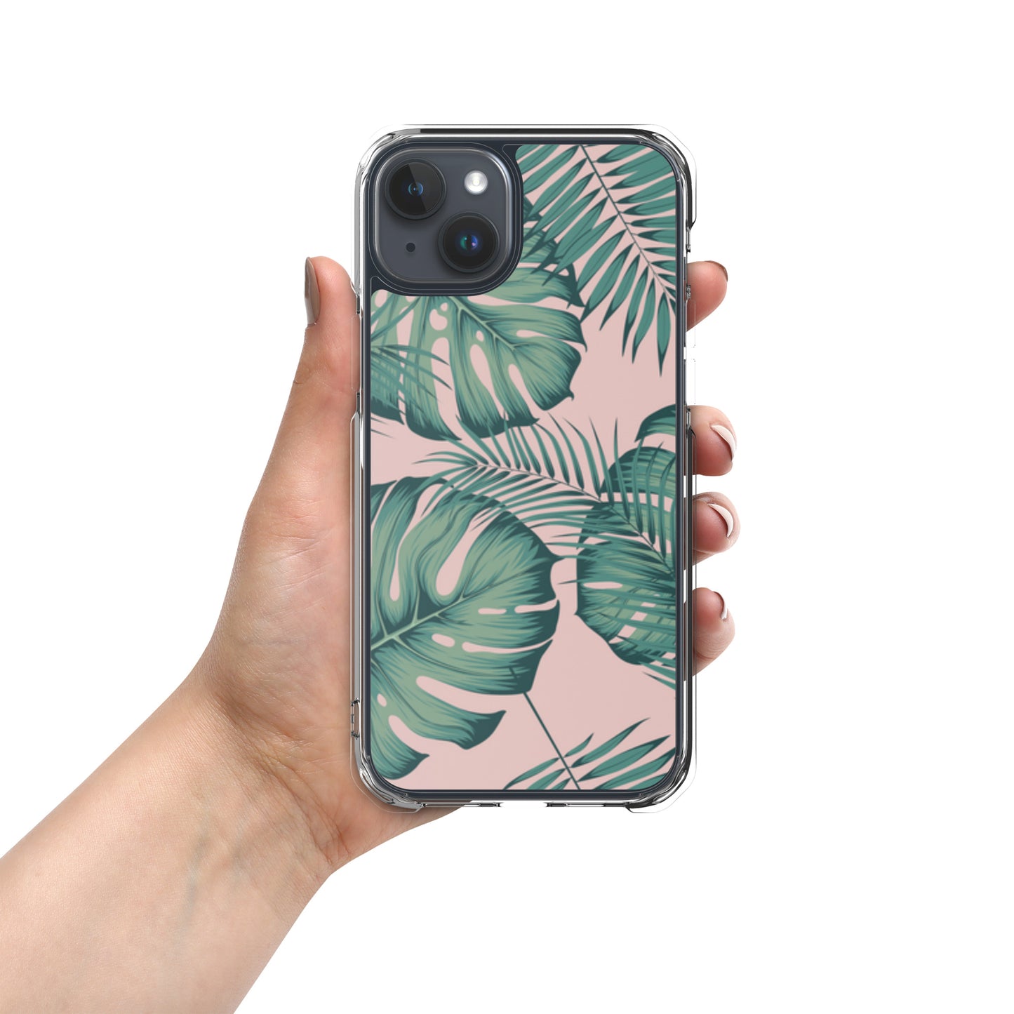 Monstera with Pink Clear Case for iPhone®