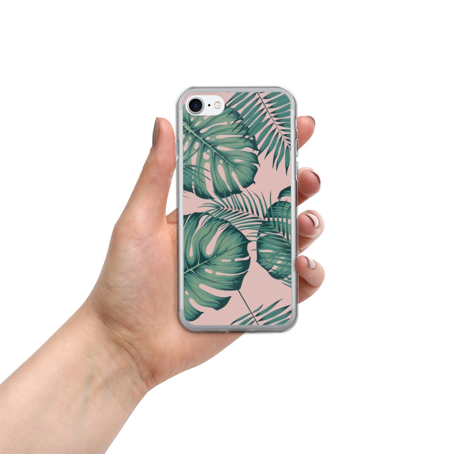 Monstera with Pink Clear Case for iPhone®