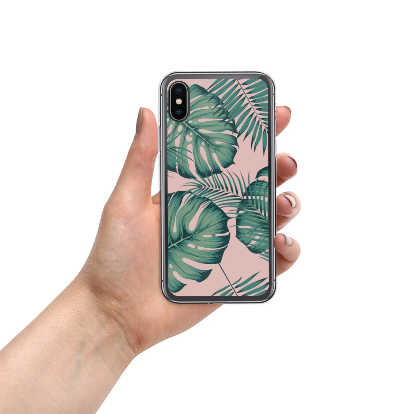 Monstera with Pink Clear Case for iPhone®