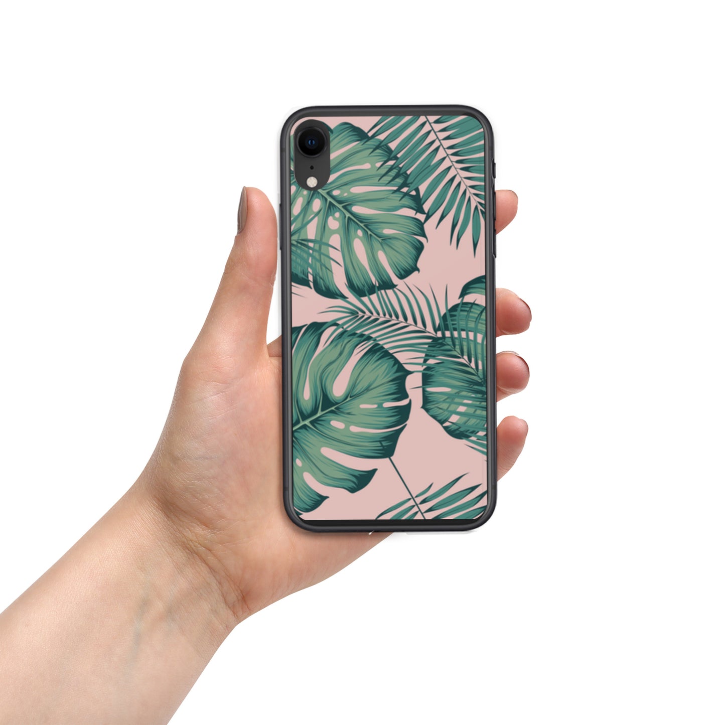 Monstera with Pink Clear Case for iPhone®