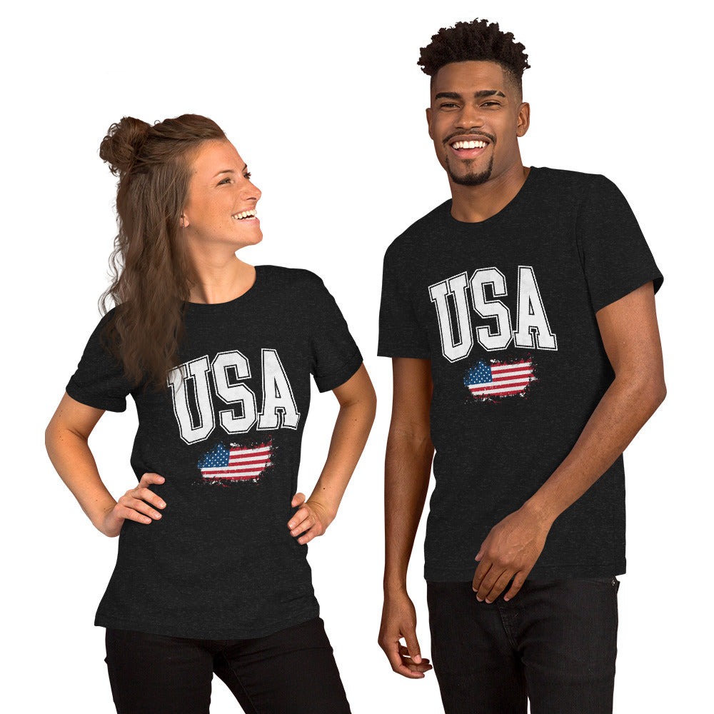 USA with Flag Unisex Tee