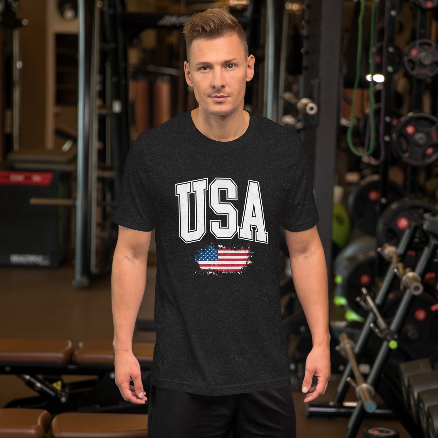 USA with Flag Unisex Tee